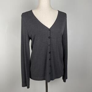 VTG Y2K 90s Carole Little Cardigan Size S Dark Gray Button-Front Grunge Academia